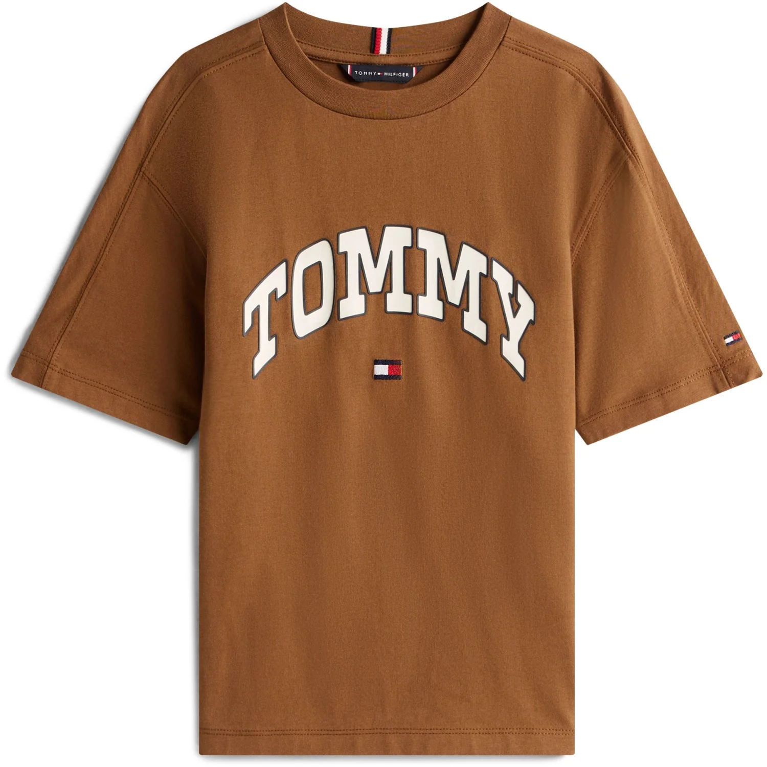 Tommy Hilfiger Pecan Nut Varsity Raised Print Tee Ss - Image 6