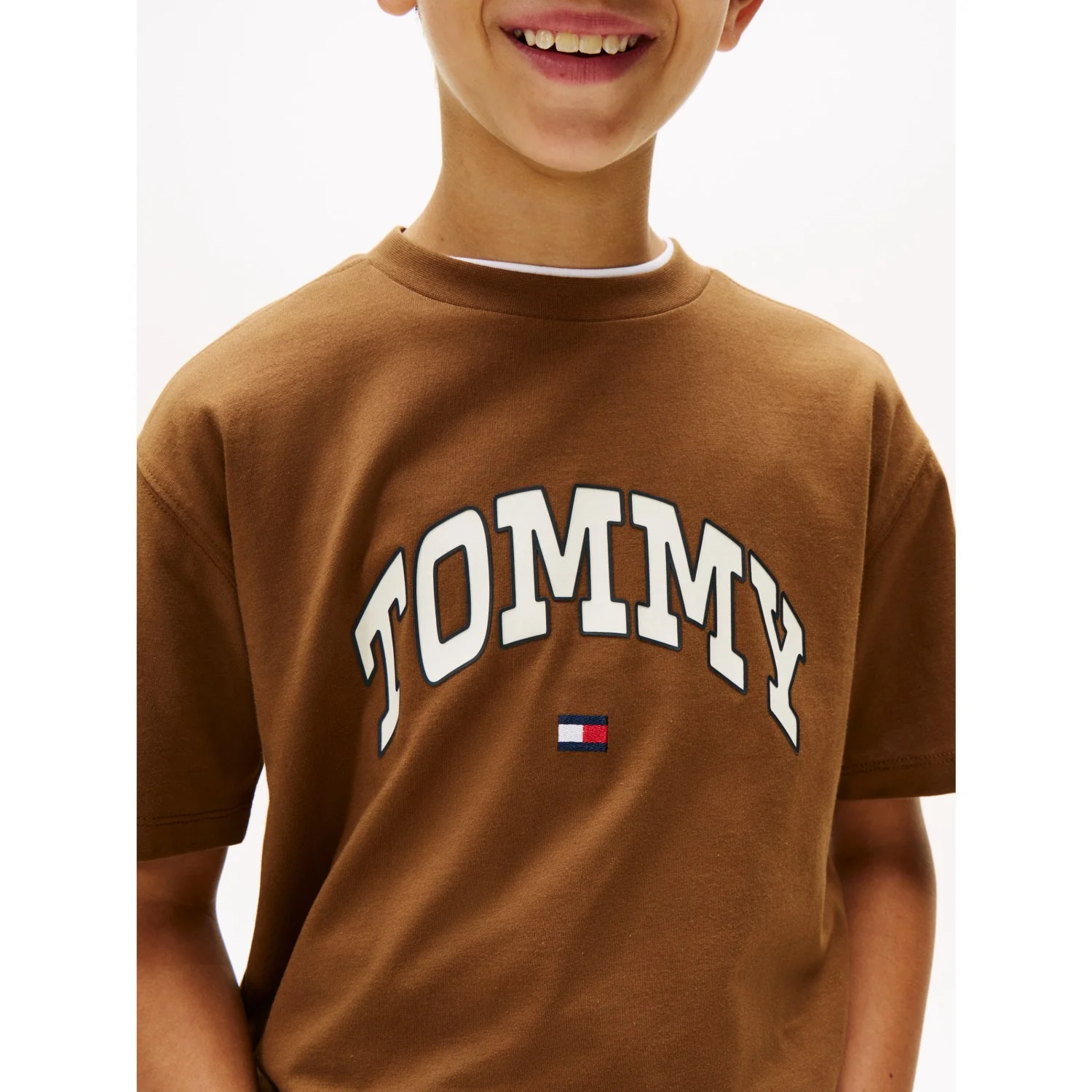 Tommy Hilfiger Pecan Nut Varsity Raised Print Tee Ss - Image 8