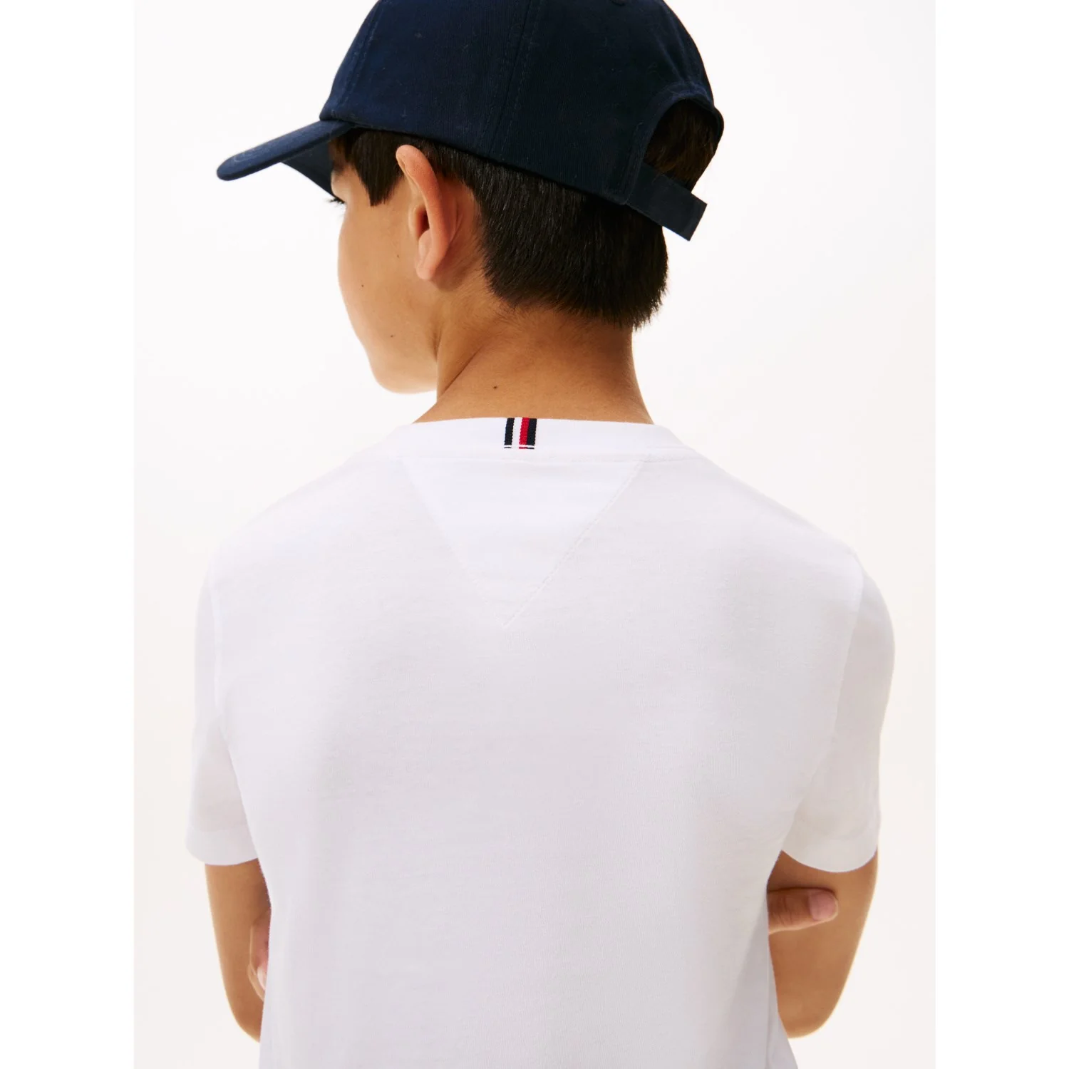 Tommy Hilfiger White Essential Bomuld Reg Fit Tee Ss - Image 4