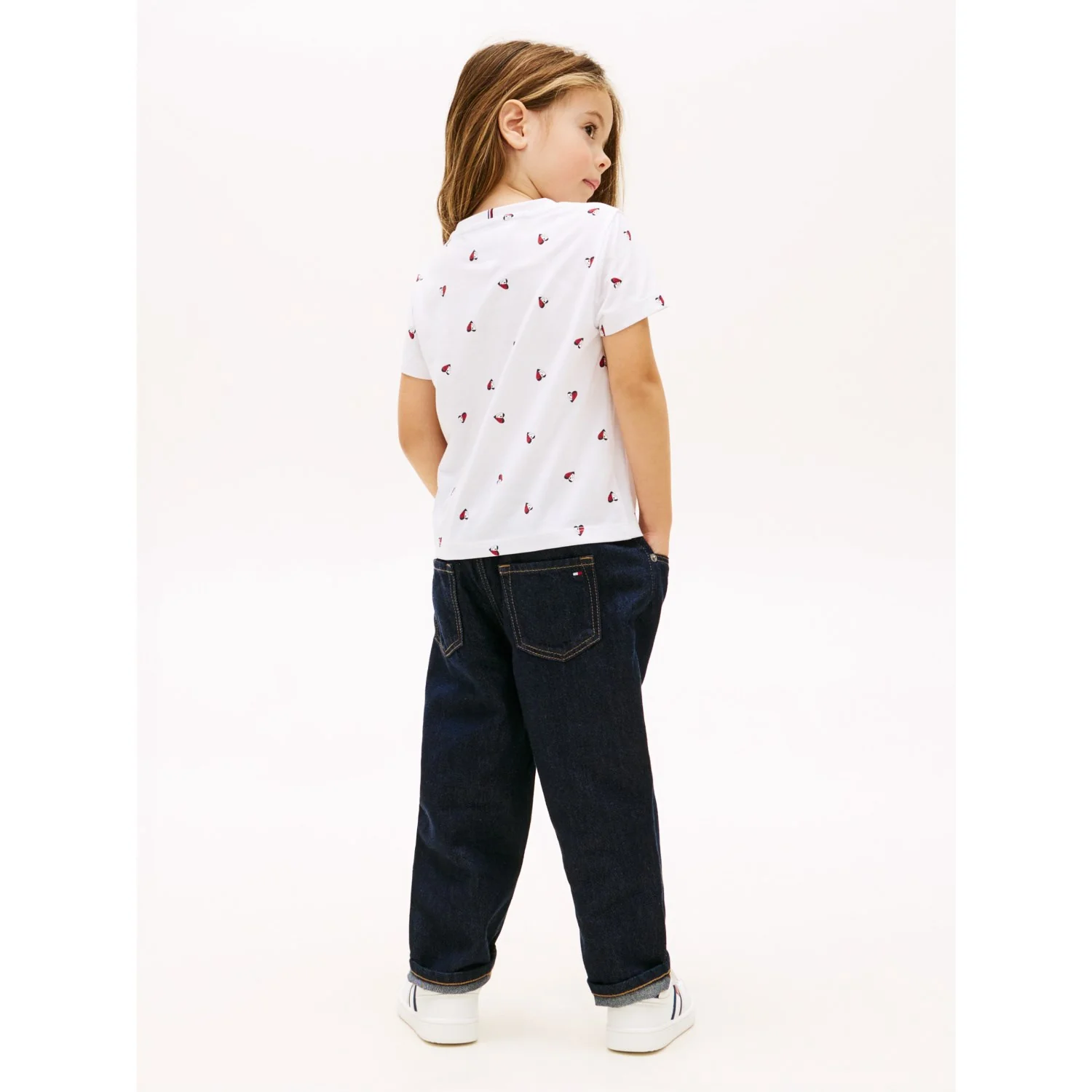 Tommy Hilfiger White Lg Aop Heart Tee Ss - Image 5