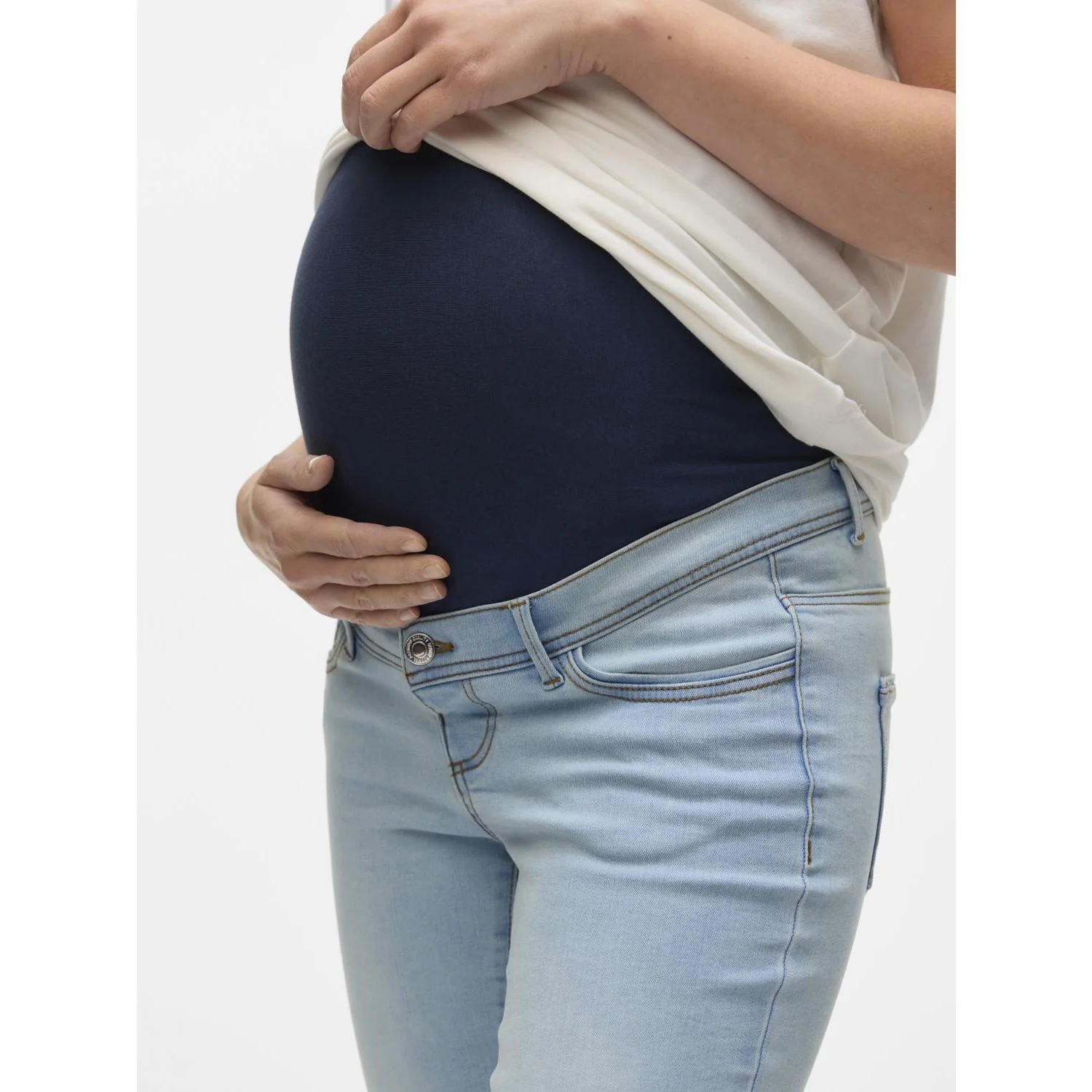Vero Moda Maternity Light Blue Denim Vmmtanya S Piping Jeans Vi352 Ga Noos "34 - Image 2