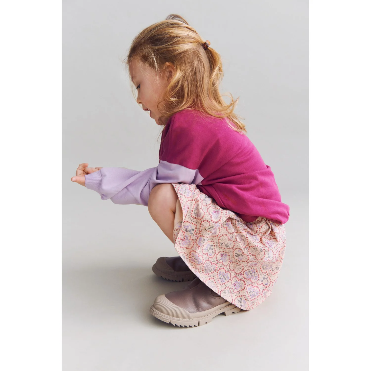 Wheat Magenta Heart Flowers Jersey Kjole S/S Anna - Image 2