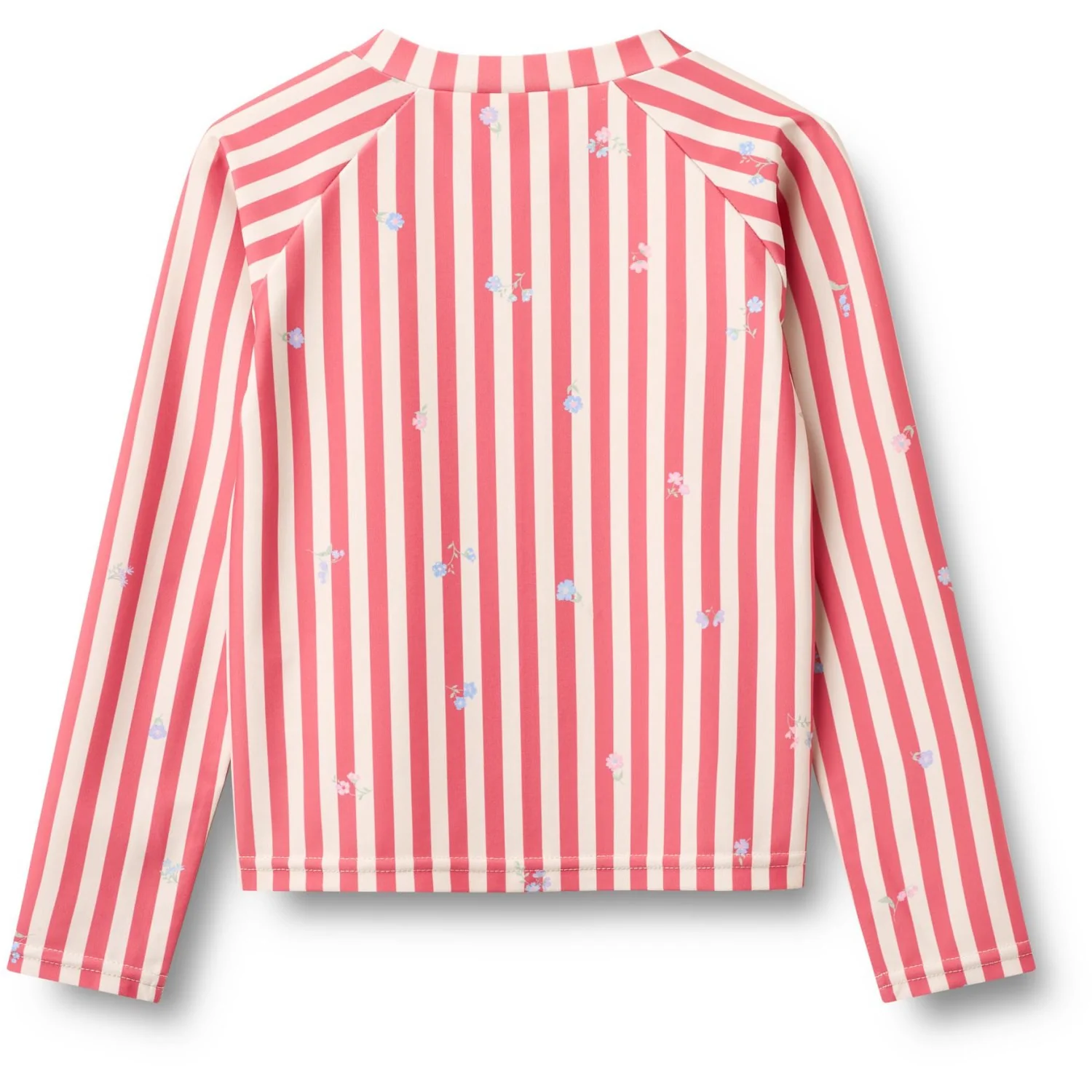 Wheat Red Stripe Flowers Swim T-shirt L/S Zip Ada - Image 4