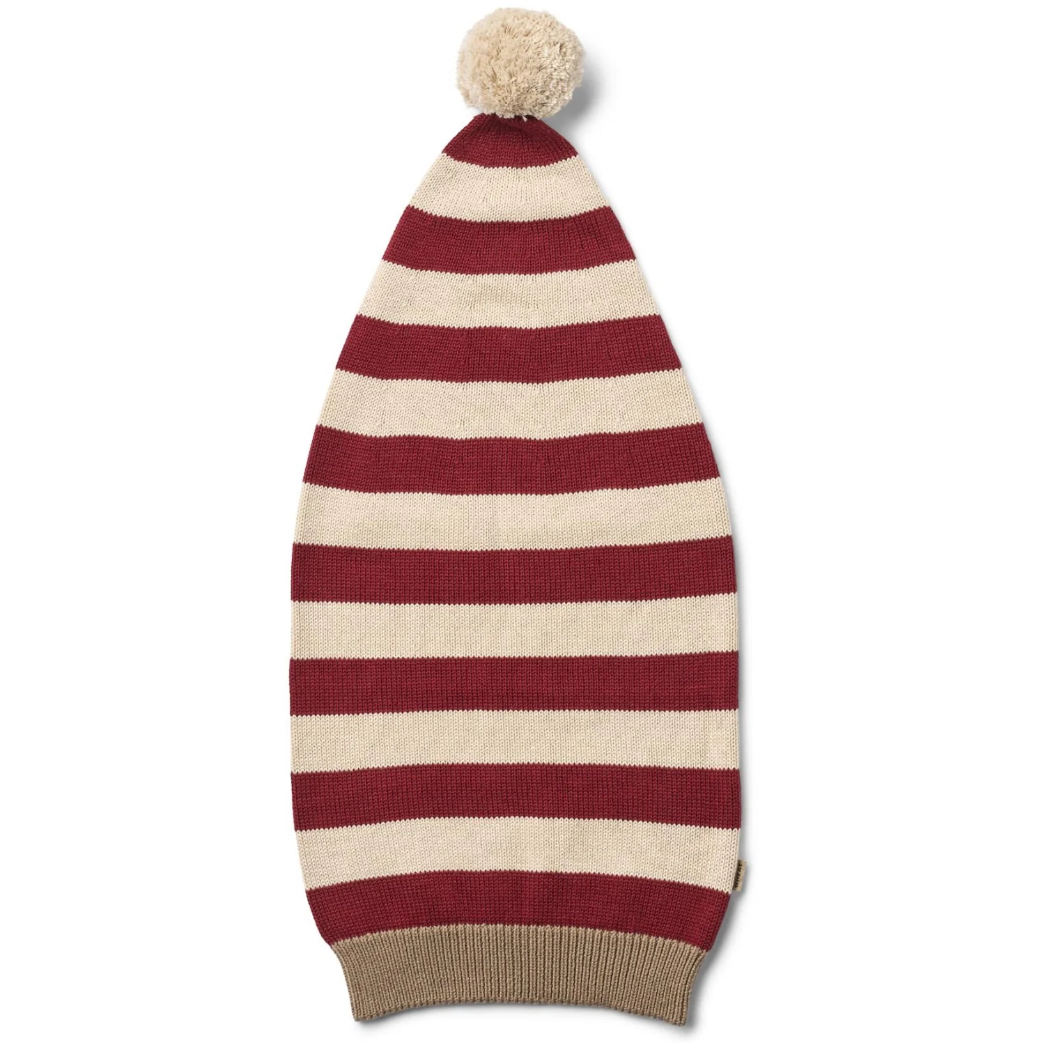 Wheat Red Stripe Strikket Nissehue