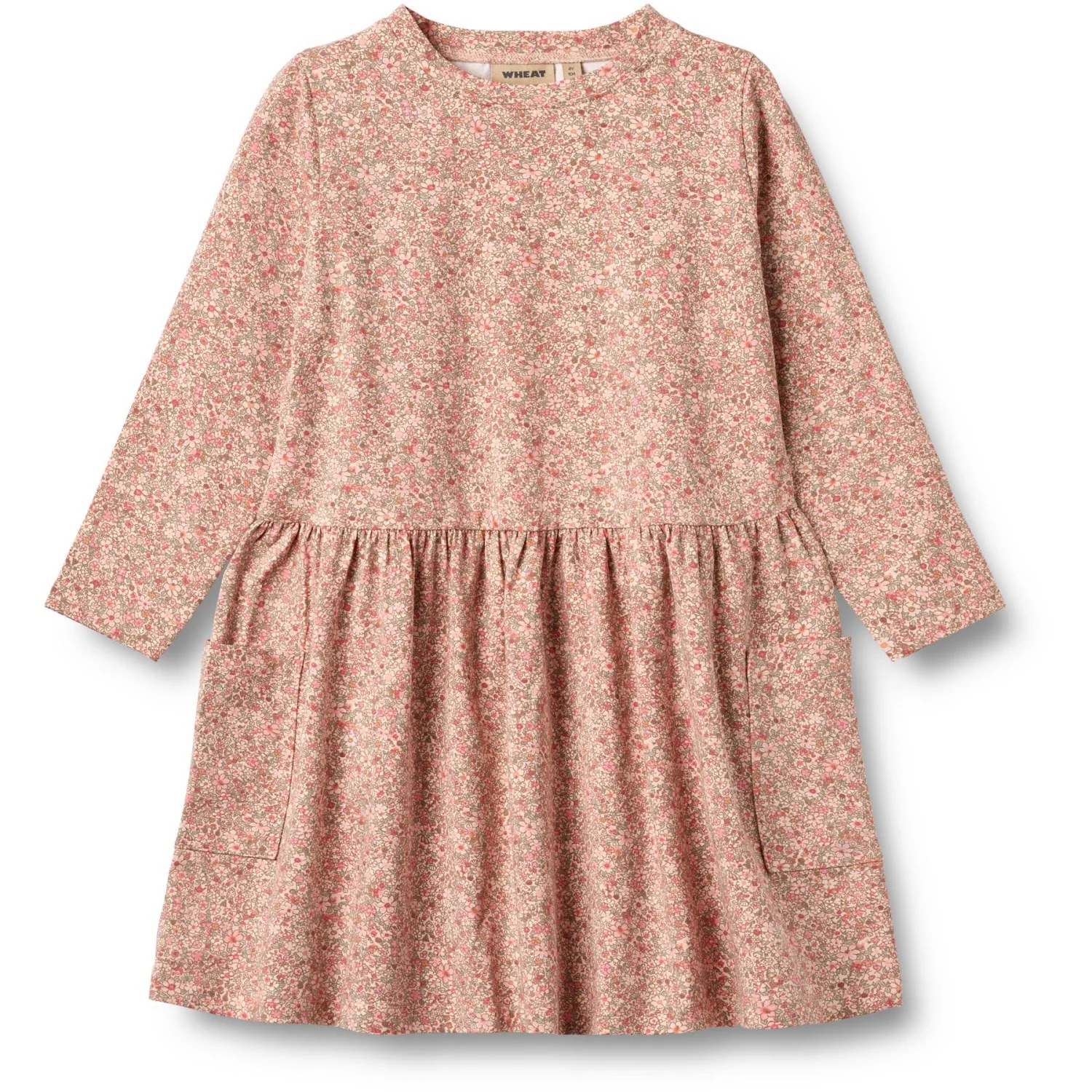 Wheat Rose Dust Flower Meadow Jersey Kjole L/S Bessie