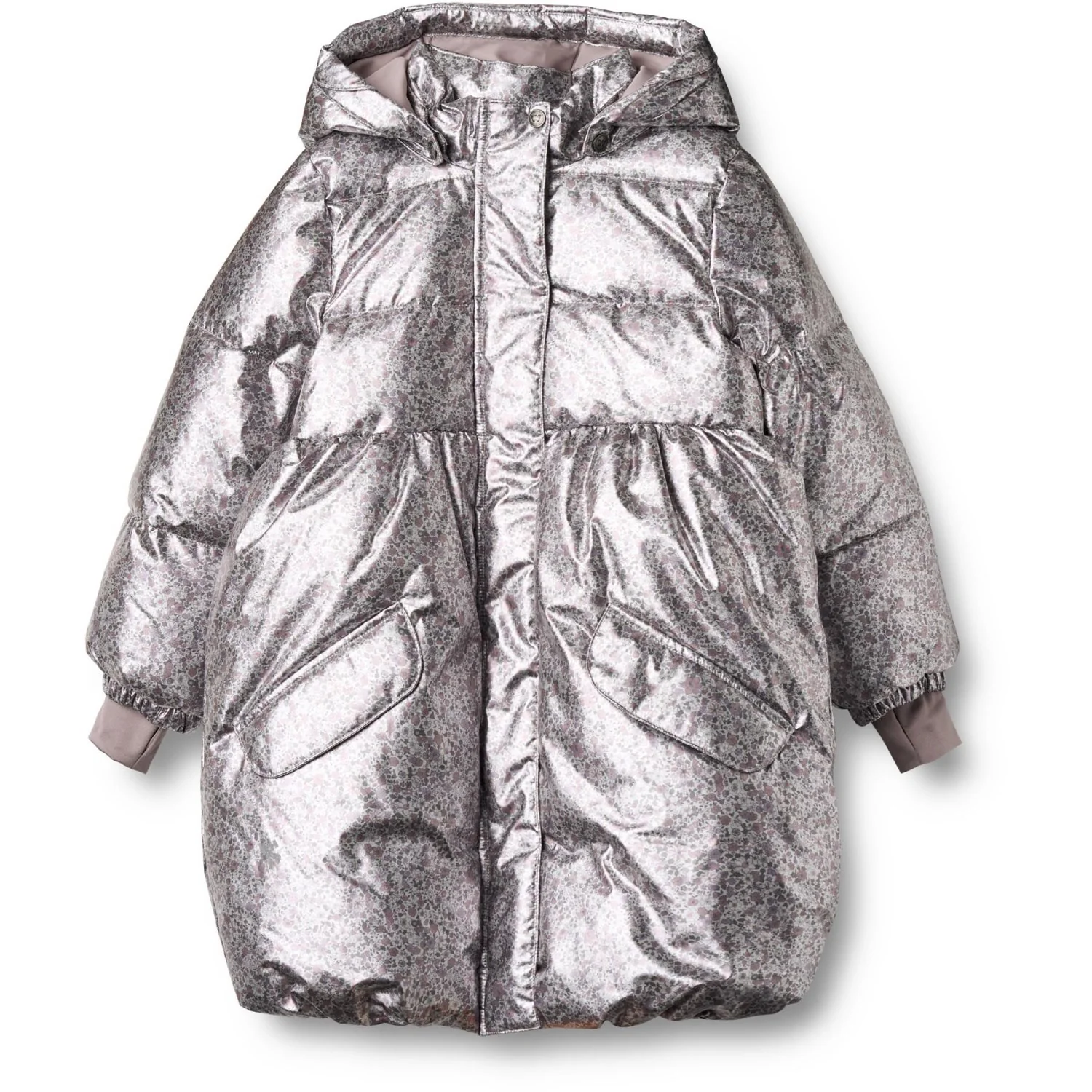Wheat Silver Flower Meadow Puffer Frakke Luna