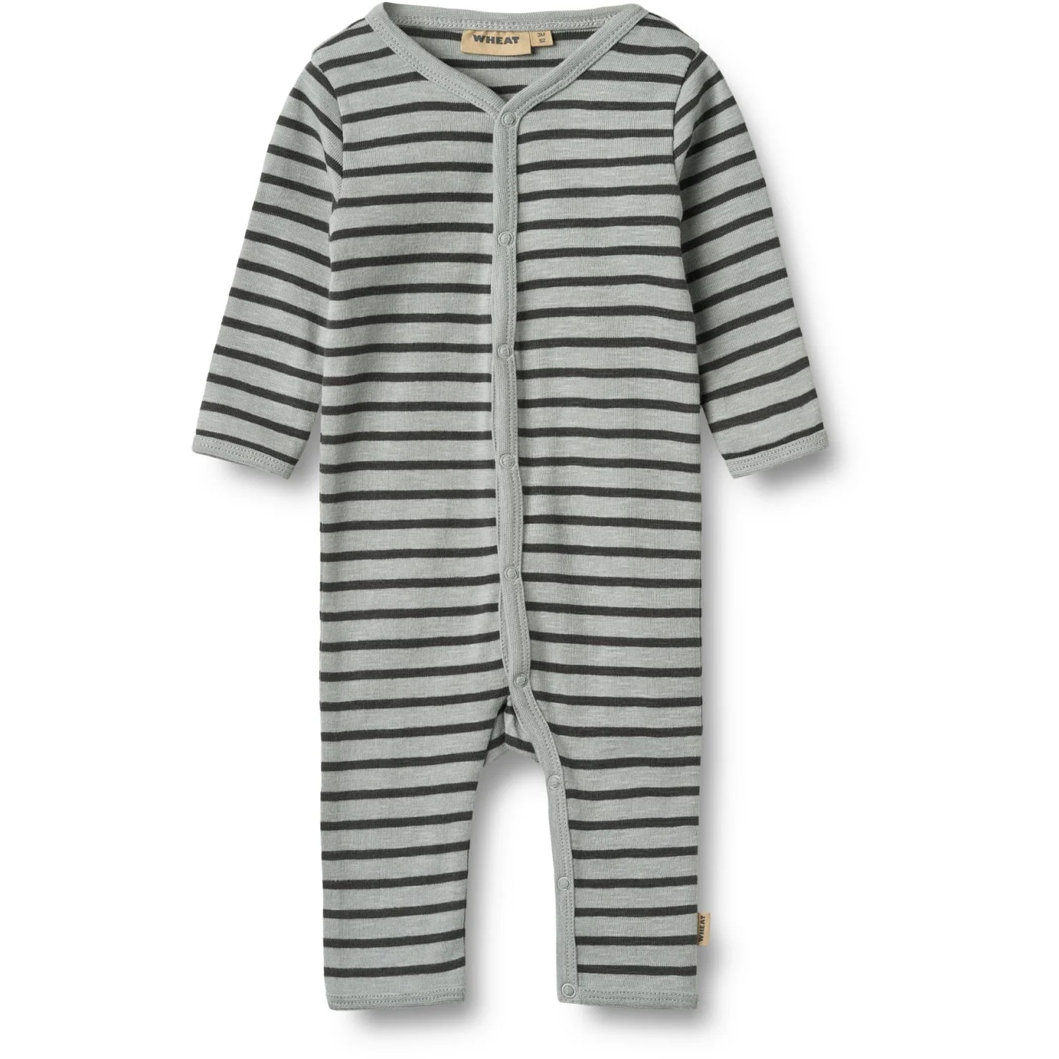 Wheat Soft Blue Stripe Buksedragt L/S Dusty